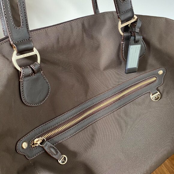 TUMI  Brown Nylon and Leather Tote Travel Carry-On Bag - Picture 2 of 16